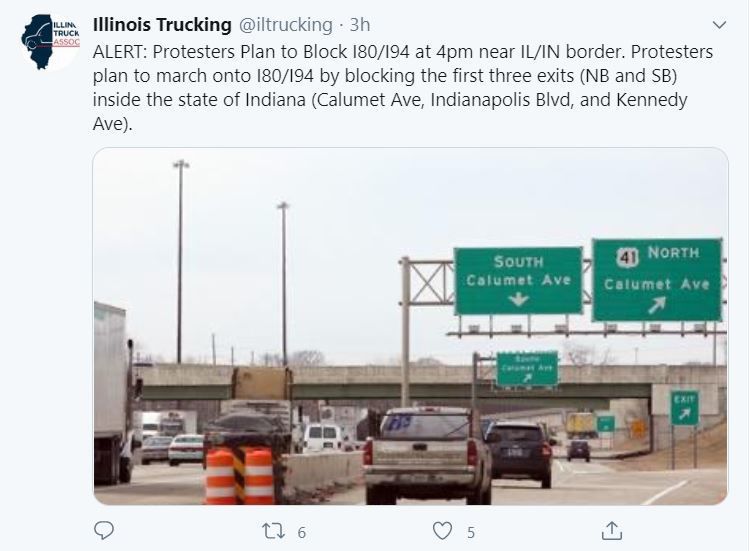 Calumet Avenue shut down ahead of possible protest near I-80/94